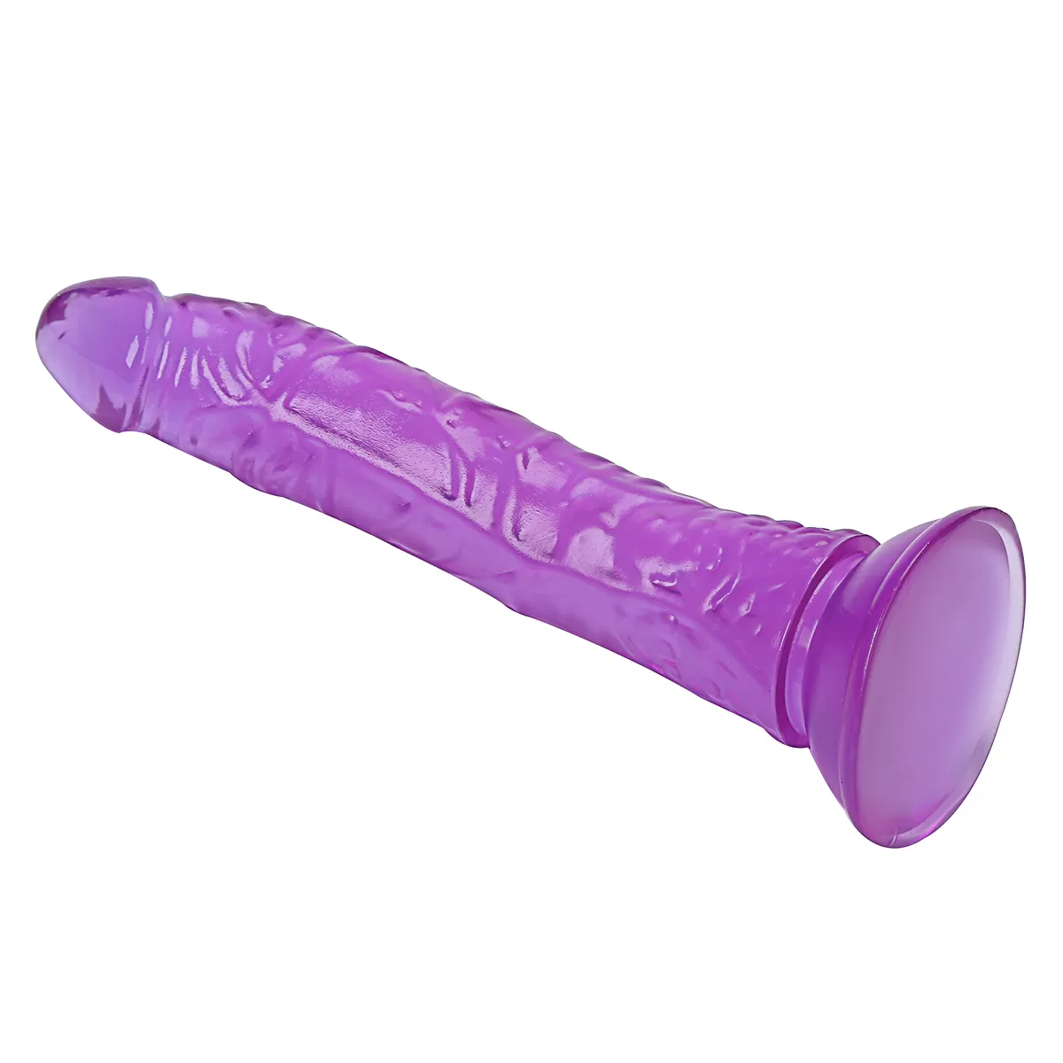 PRETTY BOY Dildo Jel Dokulu Testissiz Yumuşak Penis 20 CM - Purple