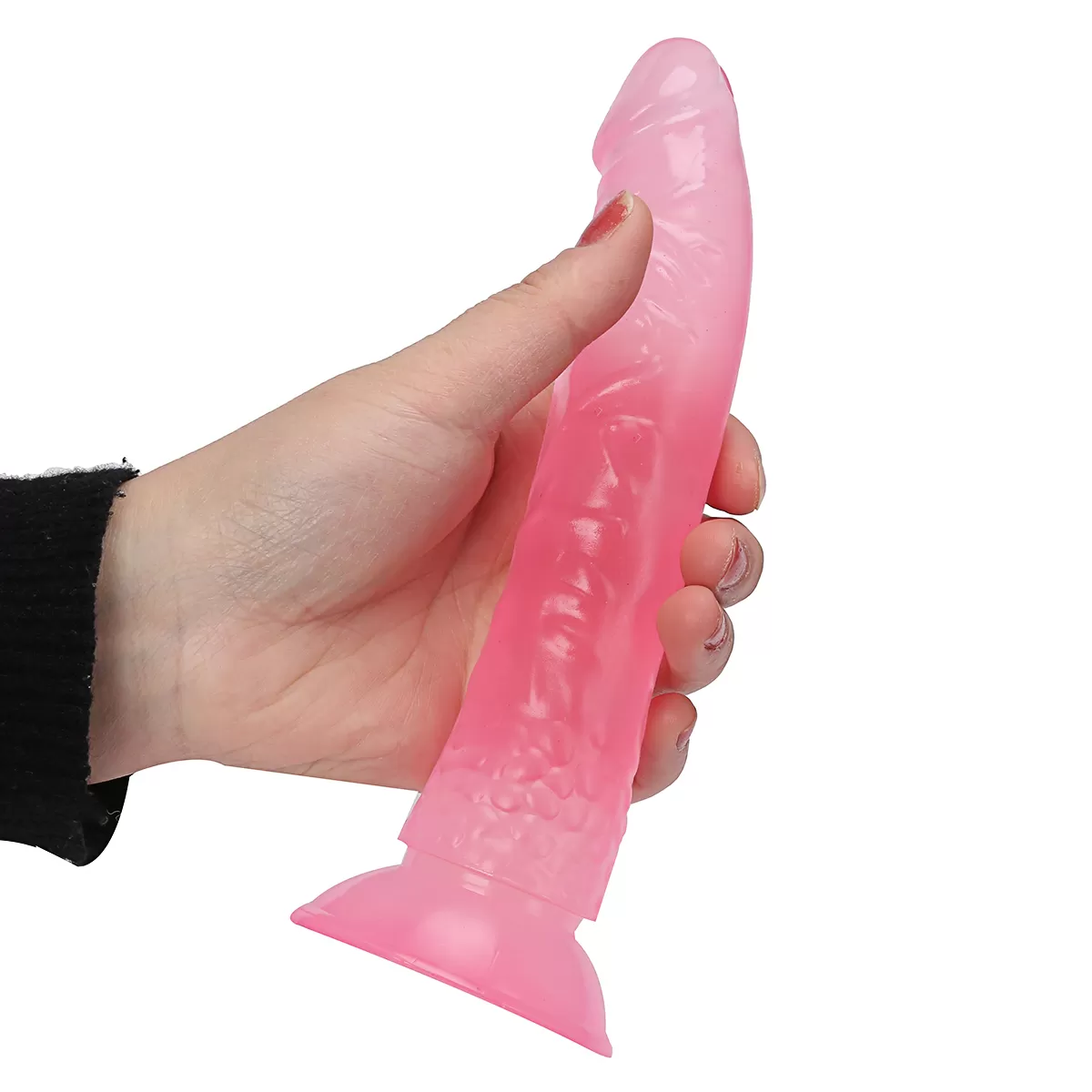 PRETTY BOY Dildo Jel Dokulu Testissiz Yumuşak Penis 20 CM - Pink