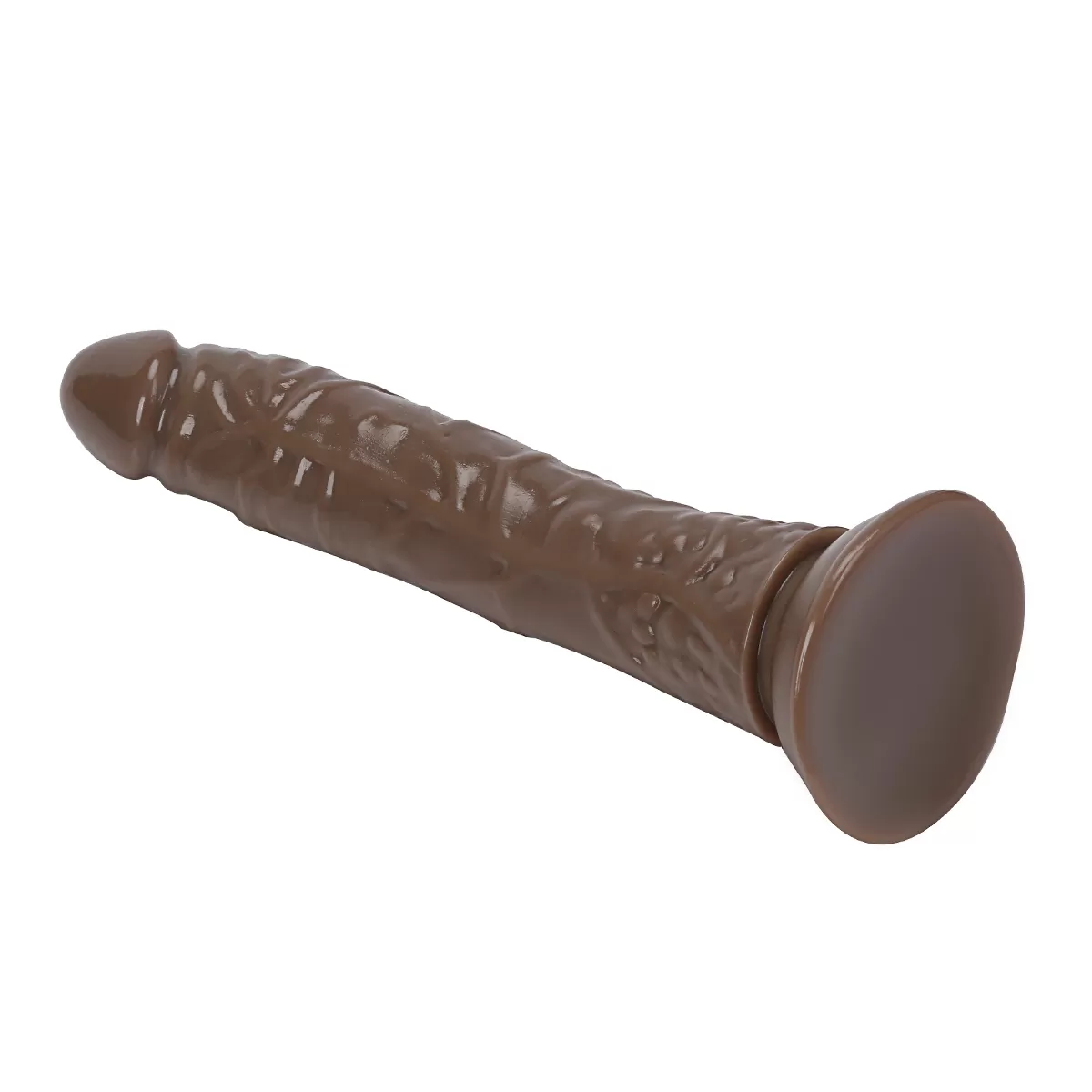 PRETTY BOY Dildo Jel Dokulu Testissiz Yumuşak Penis 20 CM - Brown