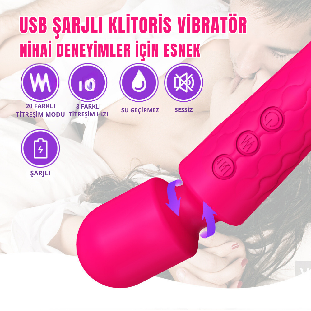 PRIME TOYS Artemis Çok Güçlü Titreşimli Masaj Vibratör Göğüs ve Klitoris Uyarıcı Wand Massager