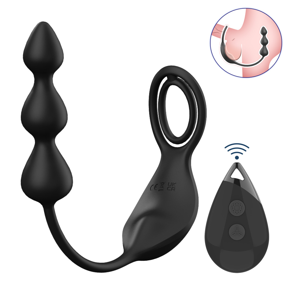 PRIME TOYS Colin Şarjlı Uzaktan Kontrol Testis ve Penis Halkalı Boncuk Prostat Uyarıcı Anal Vibratör