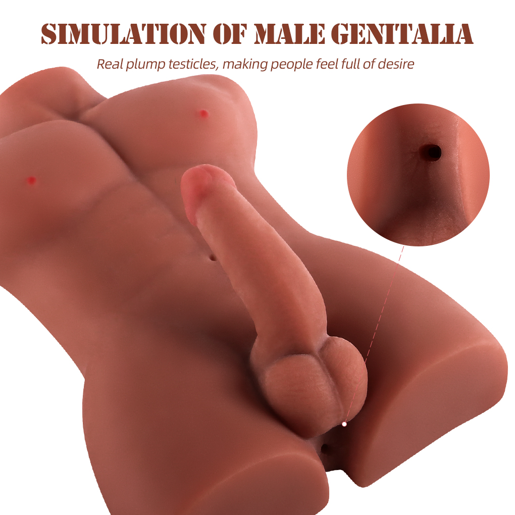 PTM Grayson - Anal Girişli 16 CM Yapay Penis Erkek Zenci Realistik Manken Yarım Vücut Dildo