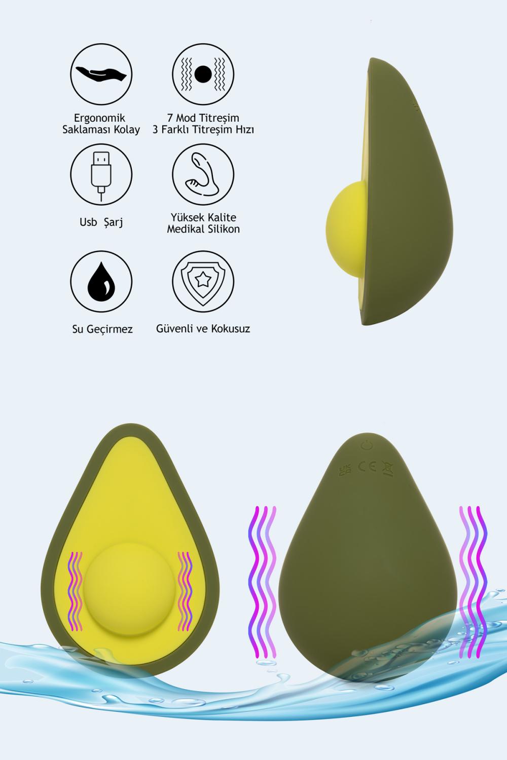 QueenChoise Avacado 10 Fonksyon Lithium Batarya  Su Geçirmez Vibrator