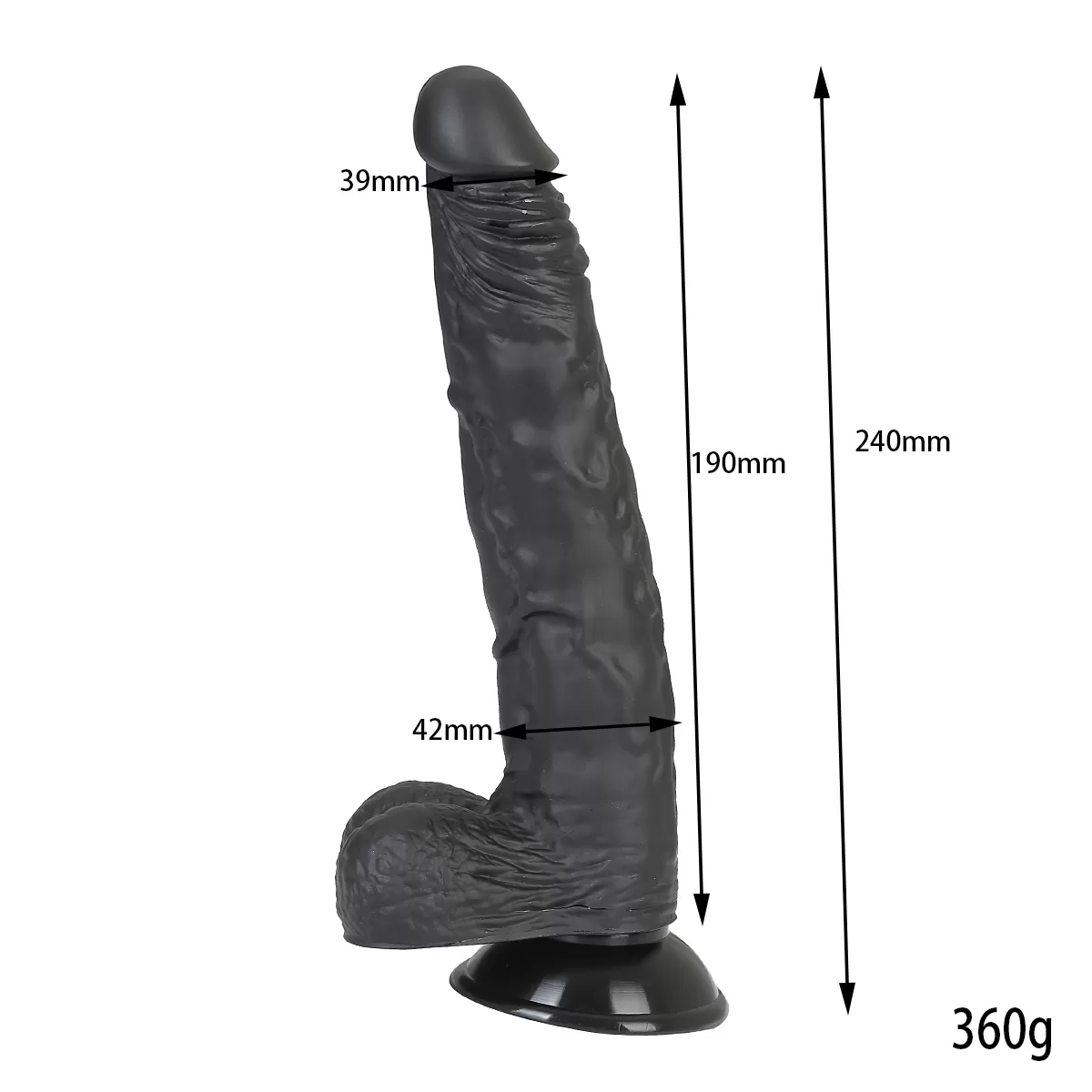 RIO Dildo Gerçekçi Et Dokusunda Realistik Zenci Penis 24 CM