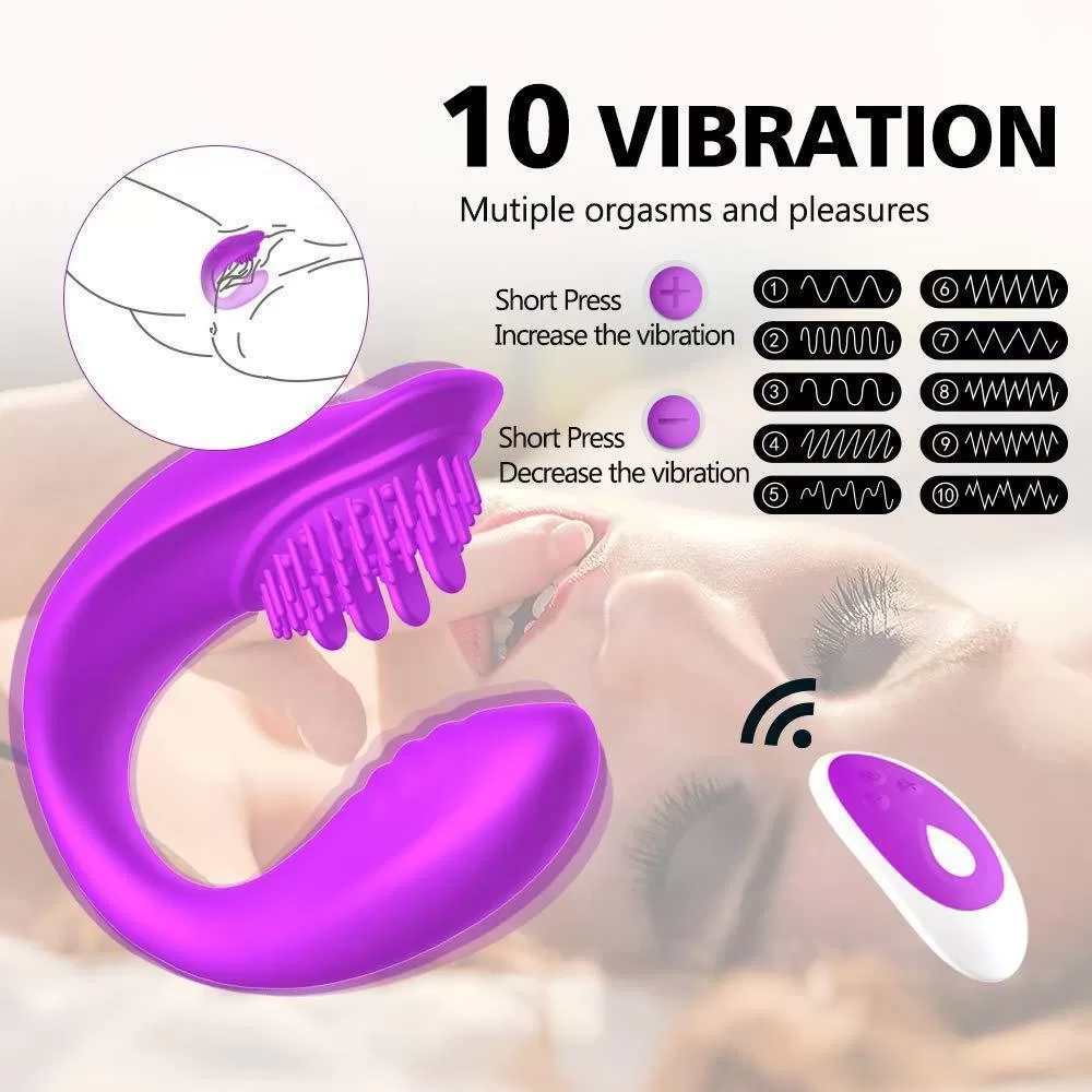 ROSY Kablosuz Kumandalı Şarjlı Klitoris ve G-Spot Uyarıcı Bükülebilir 2 in 1 Vibratör - Mor