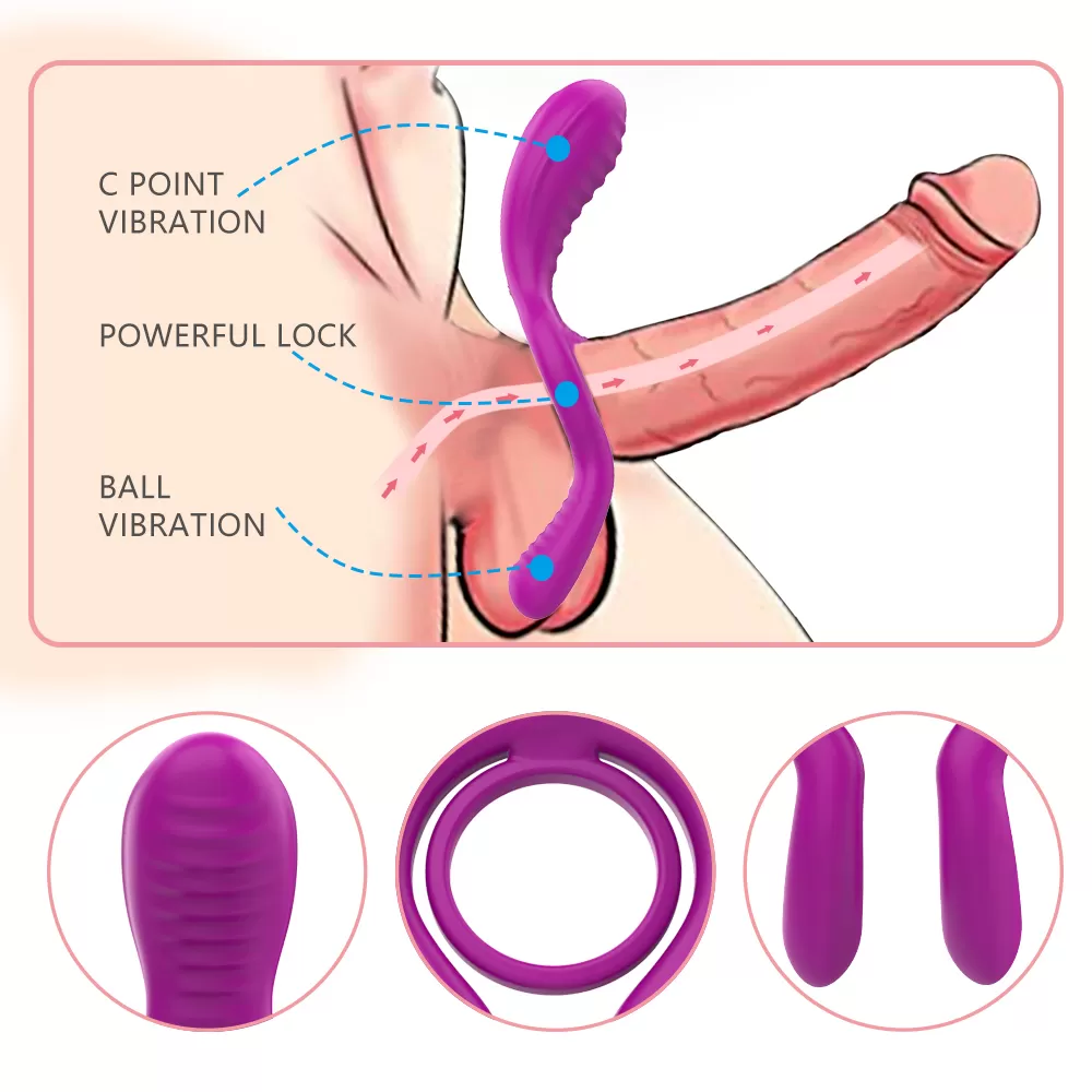 SINGUN Manyetik Şarjlı Klitoris Uyarıcı ve Testis Masajlı Penis Halkası