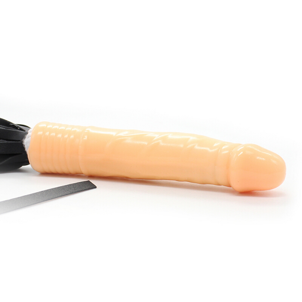 Ultra Realistik Yapay Penis Fetiş Deri Kırbaç 18 CM BDSM Anal Vajina Dildo Kamçı