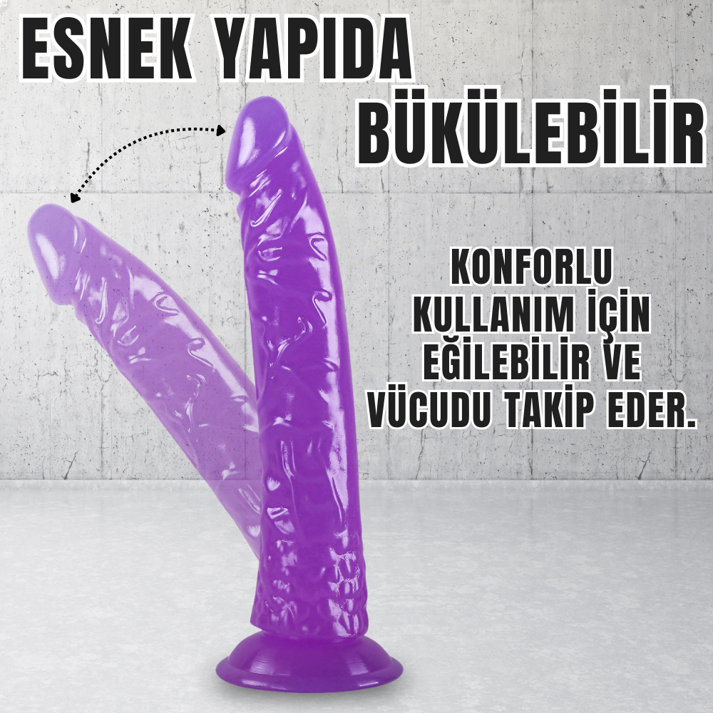 UNIQUE Realistik Dokuda Dildo Vantuzlu Gerçekçi Yapay Penis 21 CM